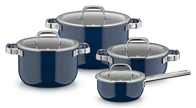 Obrázek produktu pro WMF – Sada 4 kusů nádobí Fusiontec Mineral Pro, barva OCEAN BLUE