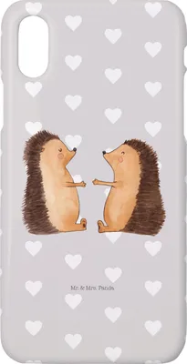 Produktbild von Mr. & Mrs. Panda Iphone 10 Handyhülle Igel Liebe - Grau Pastell - Geschenk, Freund, X, Hochzeit, Hülle, Handy, Cover, Freundin, Hochzeitstag