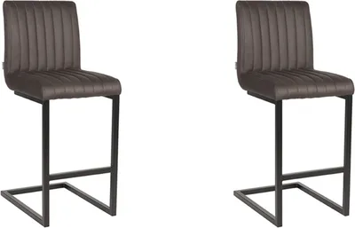 Produktbild von LABEL51 Barhocker Milo - Anthrazit - Mikrofaser - Sitzhöhe 65 - 2er Set
