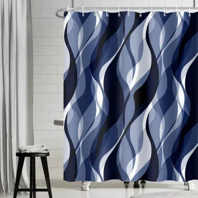 Immagine prodotto di Tenda da doccia, 180x200 cm, impermeabile, resistente alla muffa, in poliestere, colore blu, per bagno
