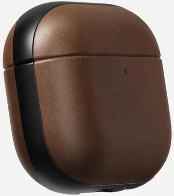 Image de Nomad Modern cuir coque AirPods 4 – Conçu pour s'adapter précisément aux AirPods 4 – Protège vos AirPods contre l'usure quotidienne – Donne à vos AirPods un aspect raffiné en cuir - Marron