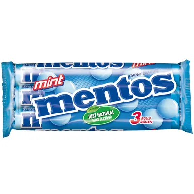 Zdjęcie produktu dla Mentos Mint 3 pastylki do żucia o smaku świeżej mięty 114g