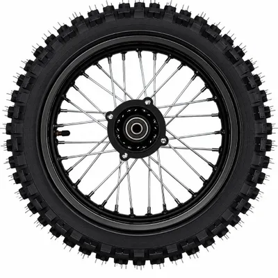 Produktbild von Dirtbike Komplettrad Pitbike Stahlfelge Ersatzreifen hinten 80/100-12 15mm Achse