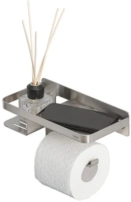 Image de Tiger Caddy Support de papier toilette avec étagère Acier inoxydable brossé