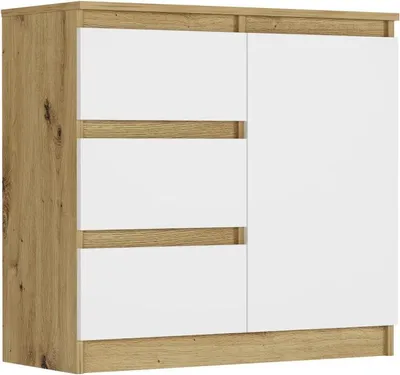 Obrázek produktu pro Framire Komoda 80cm skříňka zásuvky police R-80-S3 artisan mix bílá