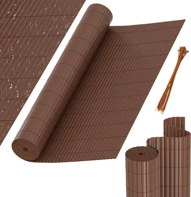 Produktbild von Jopassy PVC Sichtschutzmatte Sichtschutzzaun Balkon Windschutz Sichtschutz für Zaun Braun 160x600cm