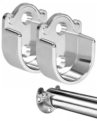 Kleiderstangenhalter 2er-Set, 19 mm, Zinklegierung, Antirutsch