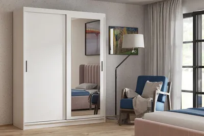 Produktbild von FurMeb24 2-türiger Schiebeschrank HEVEN 120 x 205 x 60 cm - Weiß