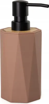 Productafbeelding van Zeepdispenser voor de badkamer, ABS met bamboe, bruin, 360 ml, pompdispenser