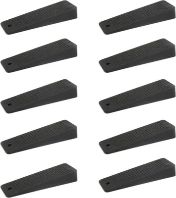 Produktbild von 10x sossai Türkeile aus Hartgummi in Schwarz Türstopper Türpuffer Keil Türkeil