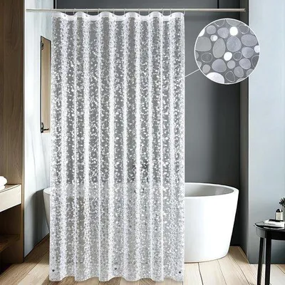 Productafbeelding van Douchegordijn - Badkamer Gordijn - Waterdicht Houden - Anti-schimmel Materiaal - 240 x 200 cm - Transparant