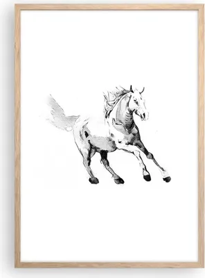 Produktbild von Gerahmtes Poster - Rahmen in heller Eiche - Pferd Galopp Tier - 50x70 cm - Wand Bild - Wanddeko - Wandbilder - Kunstposter - Wandposter - Bilderrahmen - Bilder - Kunstdruck - P2NPA50x70-5117