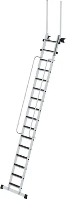 Produktbild von Geschossleiter 16 Stufen Aluminium 4140 mm, 371 mm breit, 80 mm tief, 150 kg Tragkraft