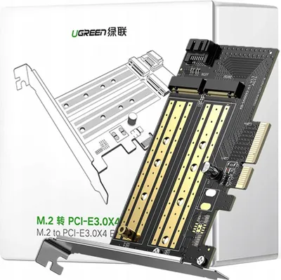 Immagine prodotto di Ugreen Scheda di espansione adattatore Pcie 3.0 X4 a Ssd M.2 M-Key / M.2 B-Key Nero (Cm302)