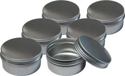 6 Aluminium-Dose rund mit Deckel leer Metalldosen Behälter Schachtel Variantenwahl 80ml