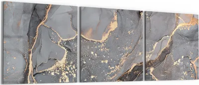 Produktbild von DEQORI Glasbild Echtglas 3x50x50 cm 'Elegantes Marmormuster' Wandbilder XXL groß