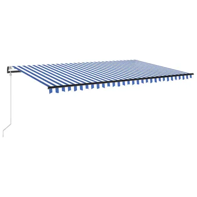 Immagine prodotto di vidaXL Tenda da sole automatica con LED e sensore vento 500x350 blu e bianco