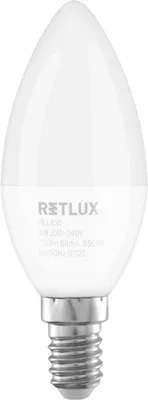 Obrázok produktu pre RETLUX RLL 431 LED žiarovka, sviečková C37 8 W, pätica E14, 720 lm, 6500K - denná biela, životnosť viac ako 25000h