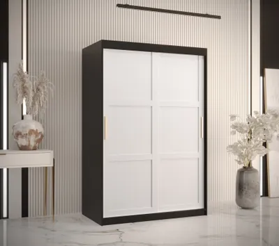 Produktbild von Kleiderschrank RAISA 1 – Breite 120 cm, schwarz / weiß