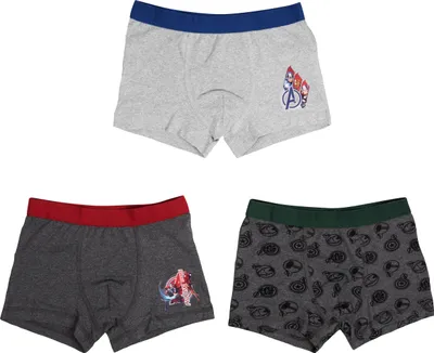 Produktbild von Marvel The Avengers Boxershorts für Jungen Kinder Unterhose Unterwäsche Grau (3er Pack), Größe:134-140