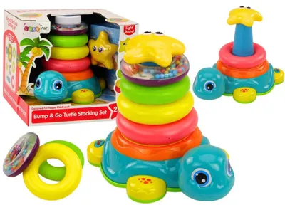 Productafbeelding van Piramiderijdende schildpad 2in1 puzzelwielen lichtgeluiden