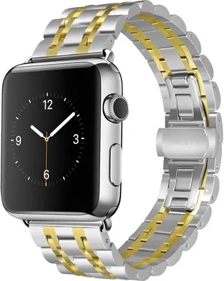 Produktbild von Armband für Apple Watch Series 8 7 6 5 4 3 2 1 SE - Geflochten Edelstahl Band Ersatzarmband Strap Armband - Gold/Silber - 38mm 40mm 41mm