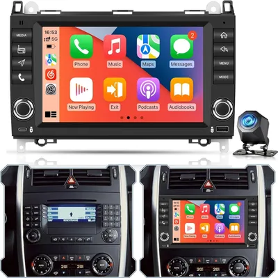 Productafbeelding van Android Autoradio – Multimedia Systeem met Navigatie, 8 Inch IPS Touchscreen en Draadloze CarPlay