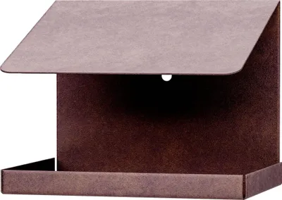 Immagine prodotto di Alberts 355104 Casetta per uccelli con tetto spiovente, cassetta nido in acciaio color ruggine, nido per uccelli da appendere o appoggiare, dimensioni 120 x 150 x 120 mm