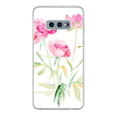 Produktbild von MuchoWow® Handyhülle Schutzhülle Hülle für Samsung Galaxy S10e Blumen - Aquarell - Rosa Silikon Softcase Handy Hülle - Handy