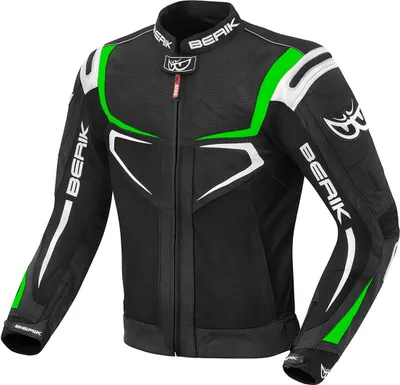 Obrázek produktu pro Berik Radic motocyklová kožená/textilní bunda, černá/zelená/bílá, 50