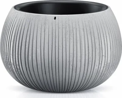 Obrázek produktu pro Obal na květináč BETON BOWL 2v1 plastový matný šedý d29x20cm