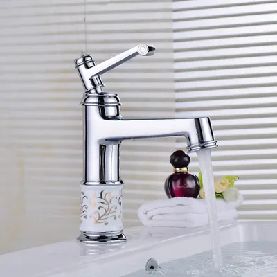 Obrázek produktu pro Vintage koupelnová baterie Koupelnová mosazná chromová kuchyňská baterie Jednoruká designová umyvadlová baterie Mixer Tap, 3/8 palce Standardní připojení