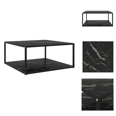 Obrázok produktu pre vidaXL Konferenčný stolík čierny 80x80x35 cm z tvrdeného skla - Konferenčné stolíky
