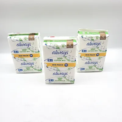 Produktbild von Always Ultra Baumwolle Protection Night (Größe 3) Damenbinden mit Flügeln, 8 Stück(e)