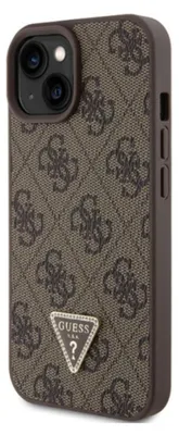 Image de Guess, Étui Triangle Diamond 4G Apple iPhone 15 Plus, Marron