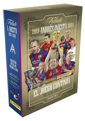 Obrázok produktu pre Zberateľská krabička s kartičkami Panini Andrés Iniesta, viacfarebná, pre deti, univerzálna veľkosť