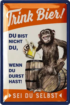 Produktbild von LANOLU Retro Blechschild BIER lustiges Sprüche Metallschild, Geschenk für Männer Kneipen Partykeller Dekoration Werkstattschild 20x30cm