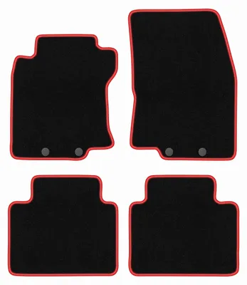 Zdjęcie produktu dla Dywaniki samochodowe welurowe CARLUX-RED do: Nissan X-Trail III T32 (2013-2017, SUV) czarne z czerwonym obszyciem, z mocowaniami