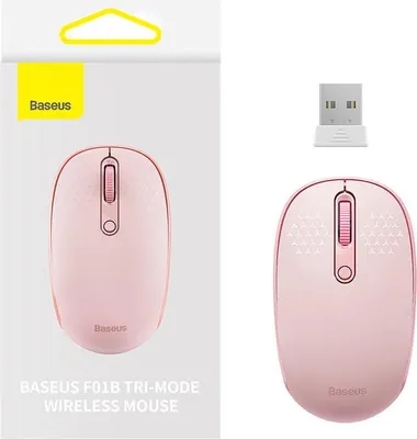 Productafbeelding van Draadloze muis Baseus F01B, Tri-Mode, 2.4G, BT5.0, 1600 DPI (roze)