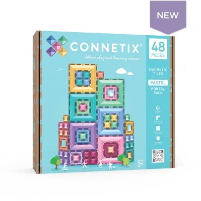 Produktbild von Connetix Tiles Portal Pack - magnetic kit PASTEL (48 pcs)