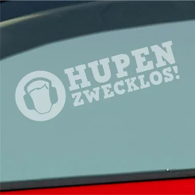 Produktbild von Auto Aufkleber Hupen zwecklos! Kopfhörer Style 15x5 cm Milchglas Sticker Heckscheibenaufkleber