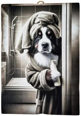 Tierbild Hund Berner Sennenhund auf Holz 25x18 cm