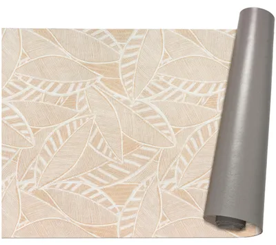 Produktbild von Küchenläufer 67x100cm Beige abwaschbar Blätter LADY Läufer Küchenteppich Stoff-Teppich