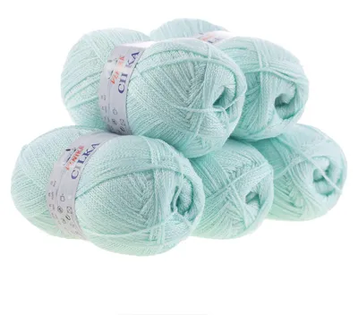 500g Strickgarn CILKA by VLNIKA Klassikgarn Strickwolle mit Schimmereffekt, helltürkis