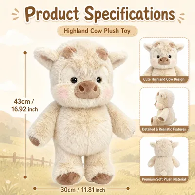 Image de Vache en peluche, avec des jambes articulées, 45 cm, peluche pour enfants