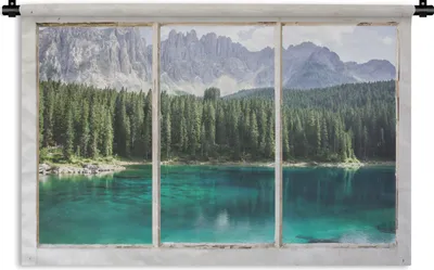 Produktbild von MuchoWow® Wandteppich Wandbehang Aussicht - Baum - Wasser 60x40 cm Tapisserie Dekoration Wandtuch - Wanddekorationen