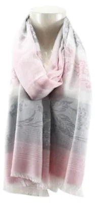 Imagen del producto de Bufanda de seda para mujer con estampado floral, suave y ligera, de 180x70 cm. Bufanda primaveral y de verano con un discreto estampado floral. Motivo: 11
