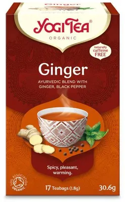 Produktbild von Yogi Tea  Ingwer Kräutertee 17 Teebeutel – Kräutertee mit Zitronengras & Pfefferminze