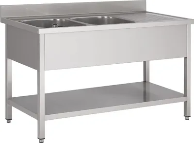 Produktbild von CHEFGASTRO 700 Spültisch Grundboden 2 Links 1600 BxTxH 1600x700x850mm