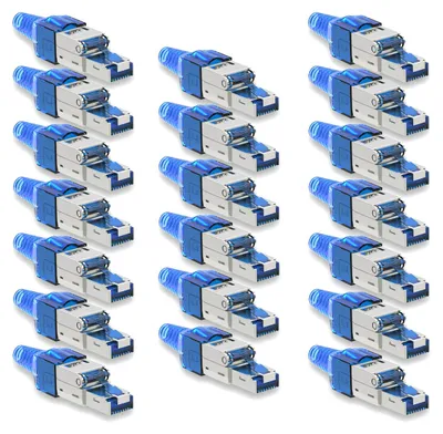 Produktbild von Netzwerkstecker Cat7 CAT 7 RJ45 Stecker 20x Steckverbinder werkzeuglos geschirmt